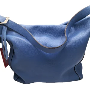 Borsa Donna Pelle a Spalla Colore Jeans Morbida Grande Pierre Cardin-1