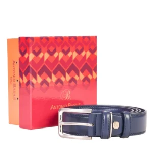 Cintura-Uomo-Pelle-Blu-con-Tripla-Cucitura-Taglia-135-Basile-1