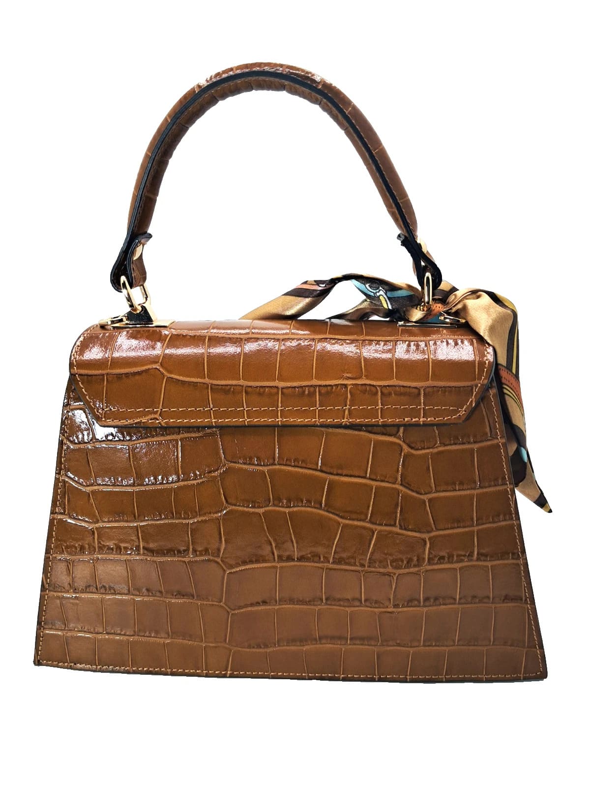 Borsa Vera Pelle Artigianale Colore Cuoio Made In Italy Firenze - immagine 4